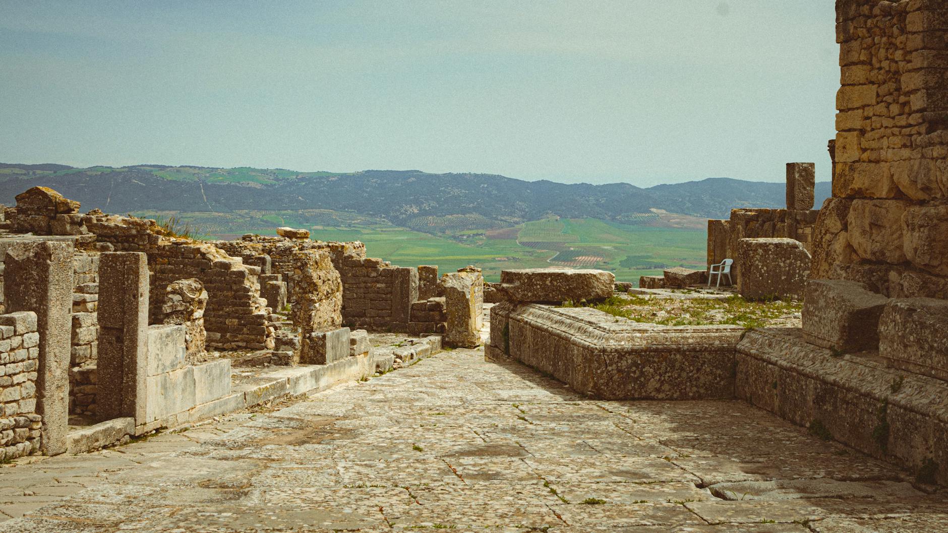 ancient ruins in beja tunisia with scenic view