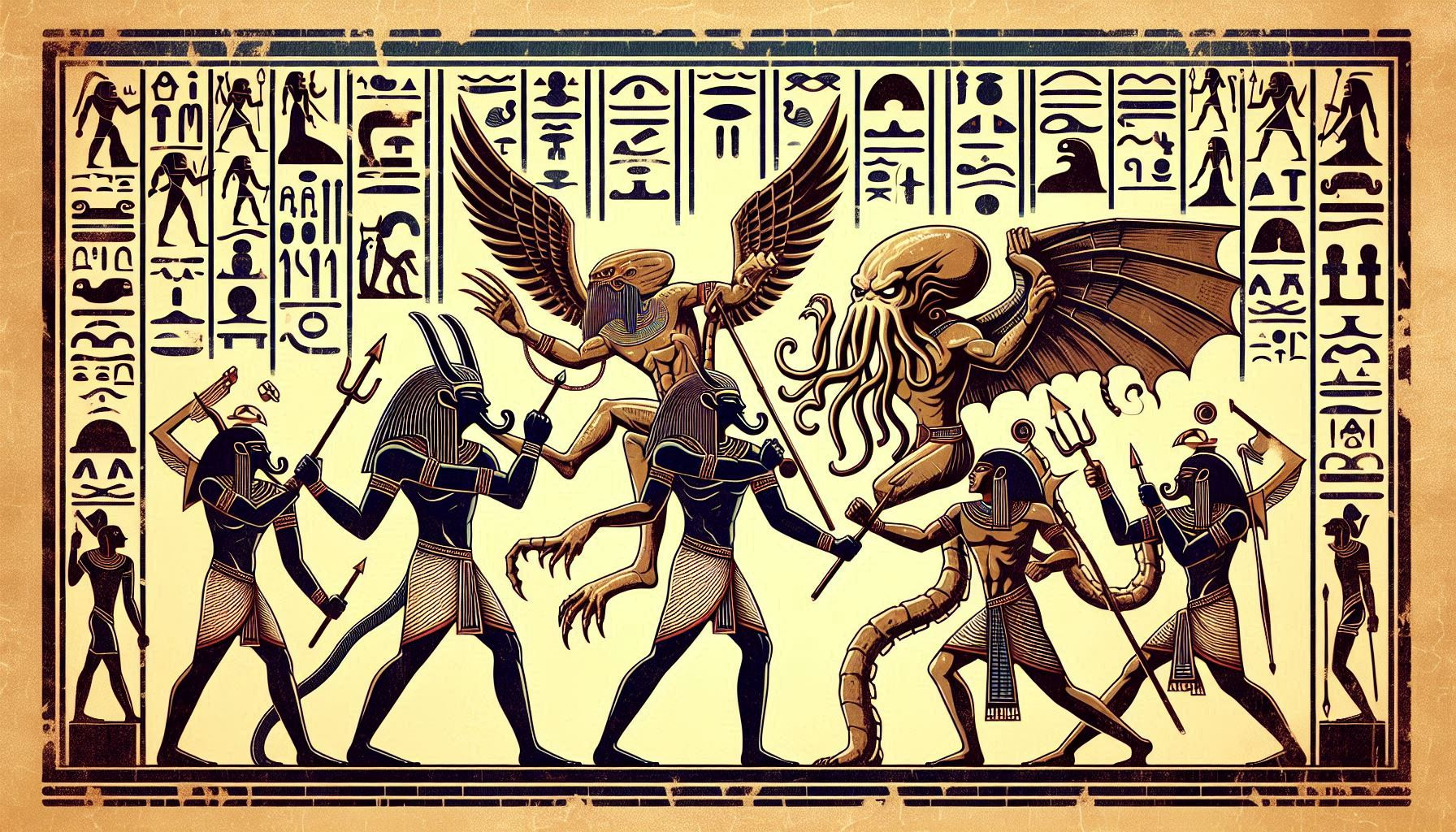 Sahara’s Cosmic Battle: Hieroglyphic Frieze Revealed